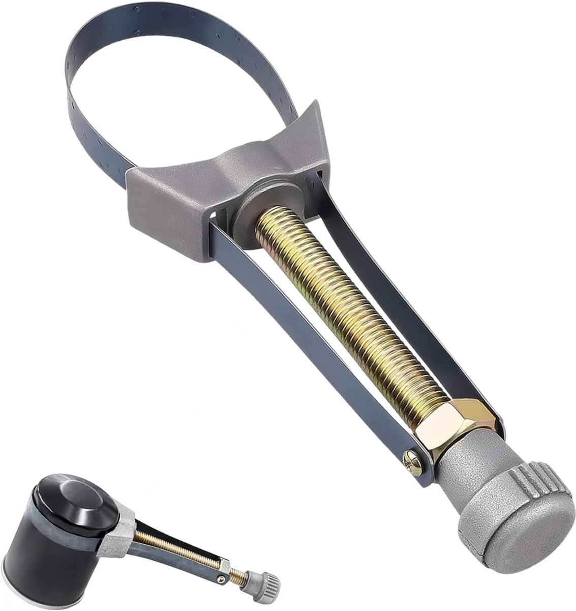 Oliefiltersleutel met verstelbare metalen riem, oliefiltersleutel met antislip stalen band voor olie, auto - ShopVlot