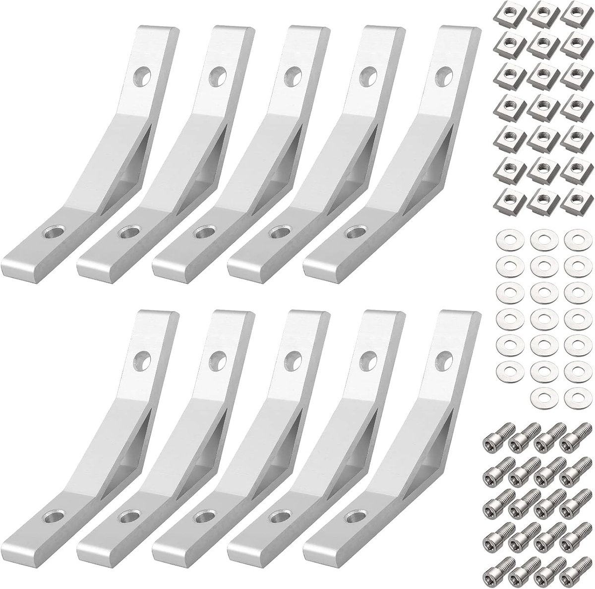 EYPINS 10x corner connections, 135° angle mount, aluminium profile 20x20 corner joints - ShopVlot