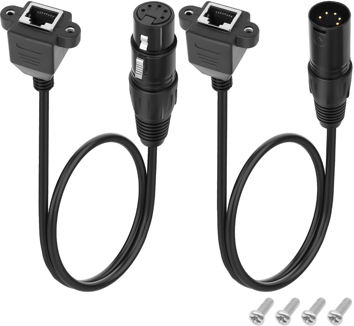 XMSJSIY XLR to RJ45 Adapter Cable DMX 5 Pin XLR Plug & Bus to RJ45 Bus Network Ethernet Connector Extension Cable - ShopVlot