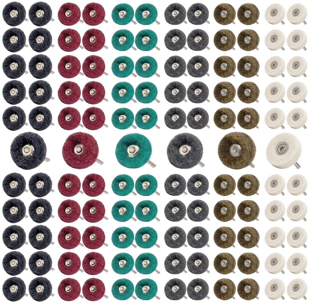 120-delige polijstschijvenset van wolvilt en vezel voor Dremel en draaigereedschap (25 mm, 1/8 inch golf), ideaal voor - ShopVlot