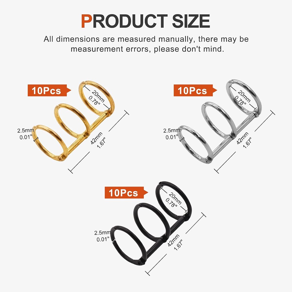 Tanstic 30Pcs 3 Ring Metal Loose Leaf Binders Book Rings 3/4" Inner Diameter Metal Ring Books For DIY Travel - ShopVlot