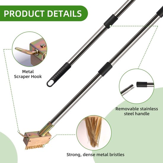 Solidchoice - Verstelbare Onkruidborstel met Telescoopsteel van 160 cm van Solidchoice — afbeelding 2