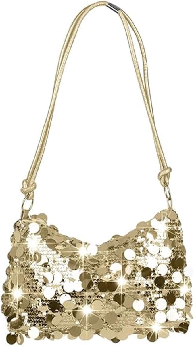 Dames handtas met pailletten - zilver zwart glitter - Y2K stijl - ideaal voor bruiloften - ShopVlot