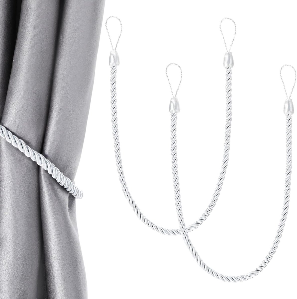 Gordijnbinders 2 Stuks - Handgeweven Dubbele Touw - Boho Stijl Decoratie - Voor Binnen en Buiten - ShopVlot