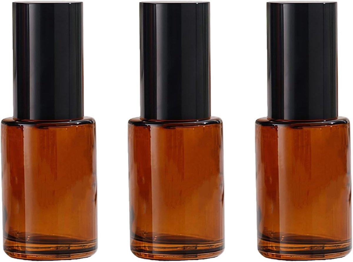 Lotion pompflessen 30ml - Amber glas - UV-bestendig - Perfect voor cosmetica - ShopVlot