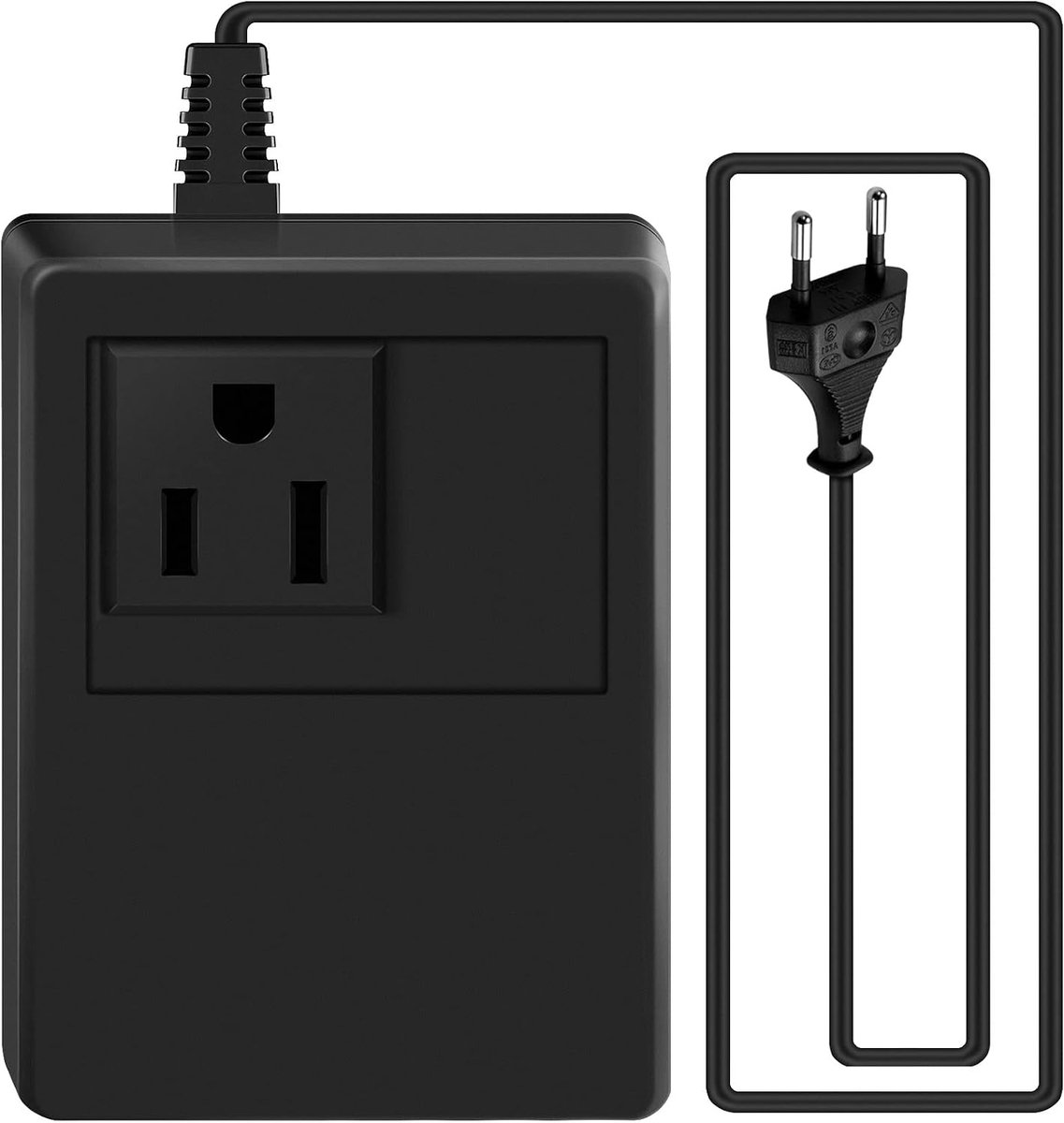 Voltage transformator 110V - EU stekker - voor apparaten tot 70W - ideaal voor gebruik in Europa - ShopVlot