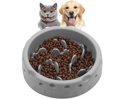 Slow Food Feeder Dog Silicone Anti-Fume Bowl for Dogs with Non-Slip Suction Cup Base and Spiral Labyrinth Design, Safe - ShopVlot
