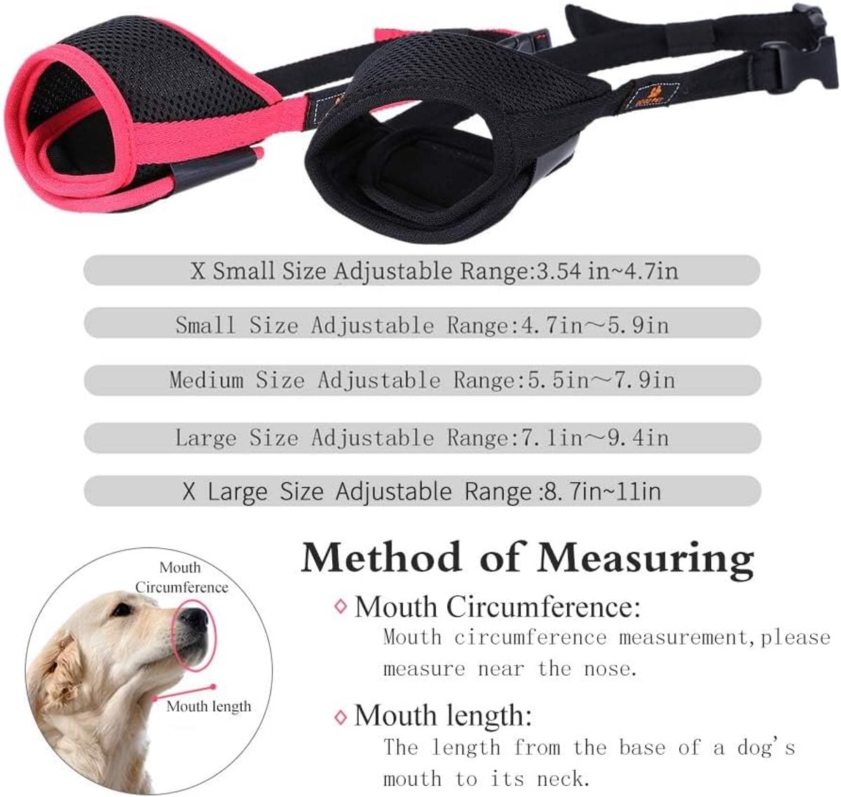 Muilkorf voor honden S - ademend mesh, duurzaam nylon - verstelbare lus met kussen - voorkomt blaffen en bijten - ShopVlot