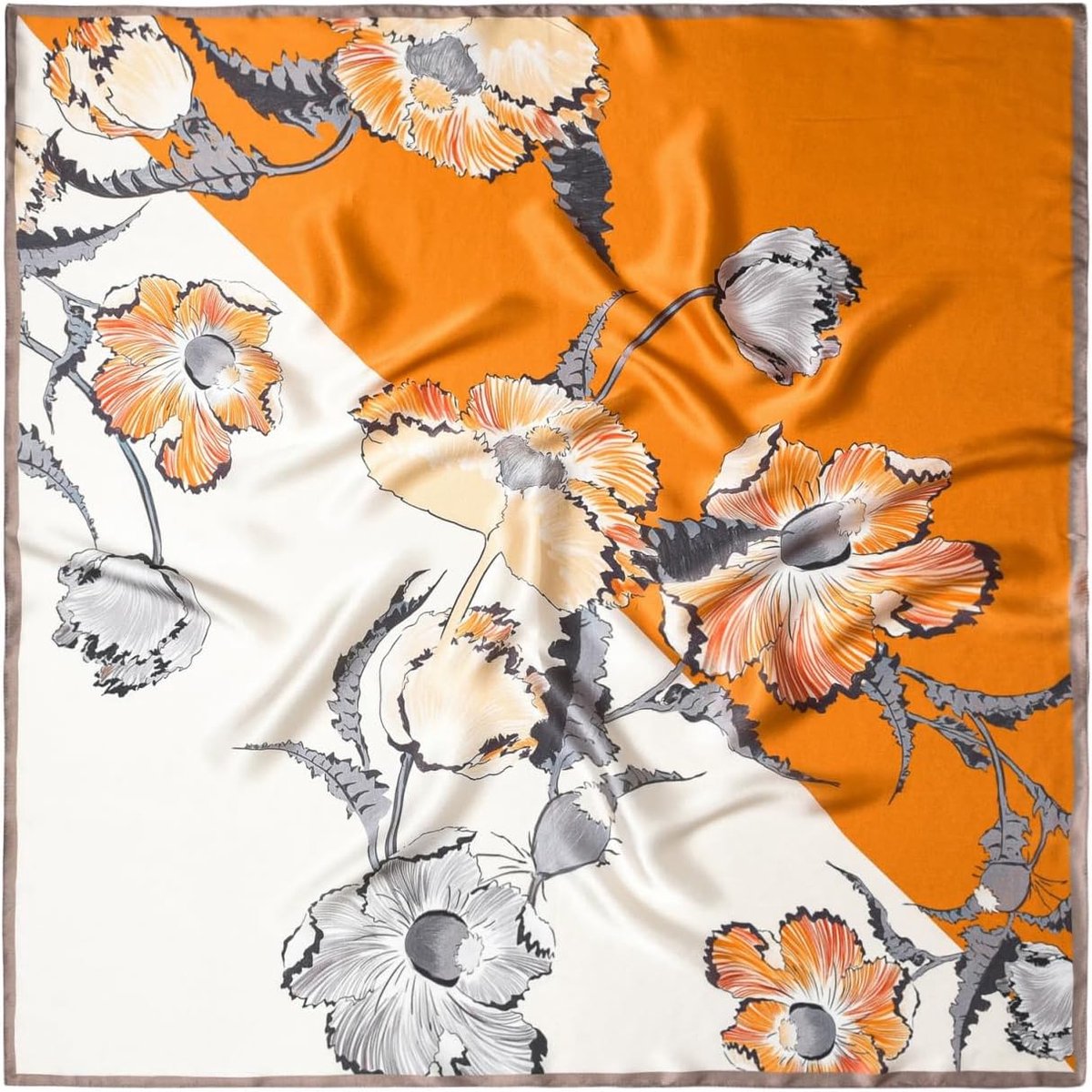 Alexis Leroy Dames Sjaal, Vierkante Sjaal, Bloemenpatroon, Elegant en Comfortabel - ShopVlot