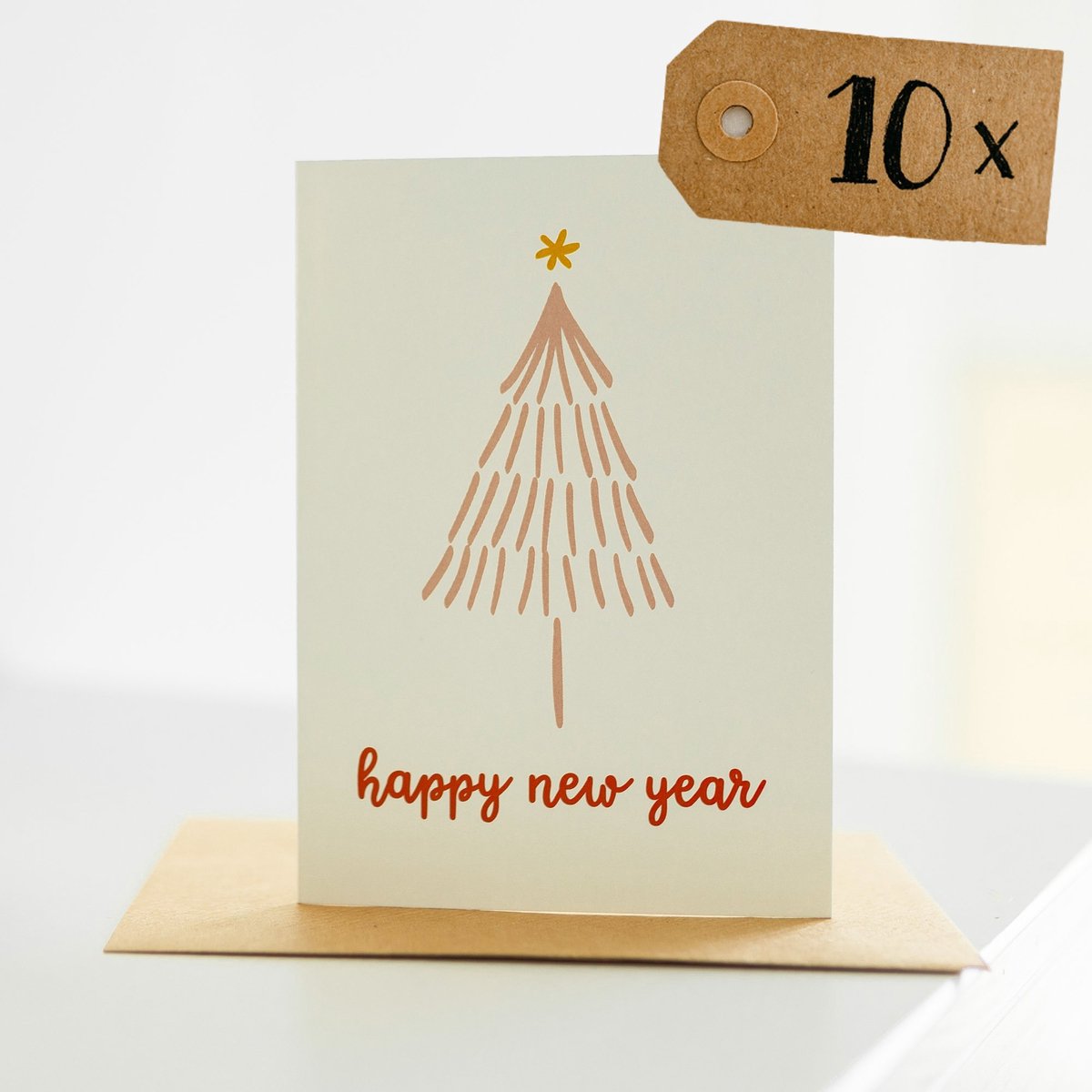 10x hippe kerstkaarten (A6 formaat) - kerst kaarten om te versturen - kaartenset - kaartjes blanco - kaartjes met tekst - luxe kerstkaarten - feestdagenkaarten - kerstkaart - wenskaarten