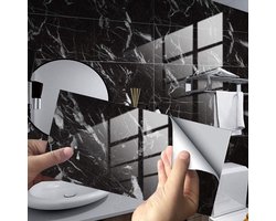 Hiser Tile Stickers for Kitchen Wall, Rectangular 3D Marble Pattern, Mosaic, Waterproof, Oil-resistant, Sticker Tiles - ShopVlot