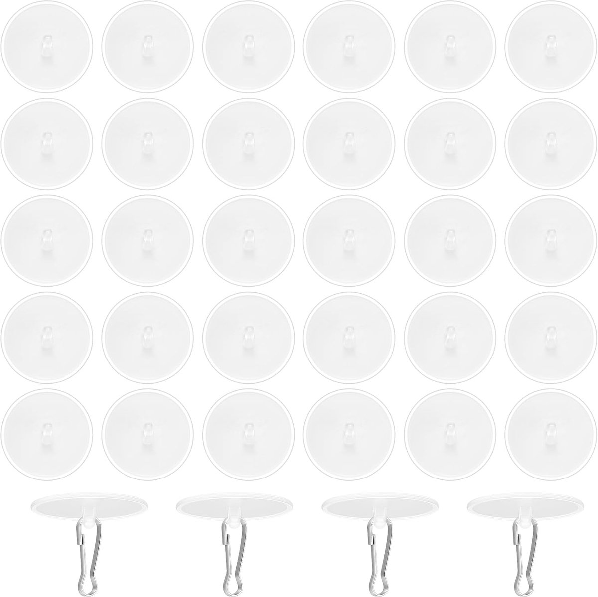 LJAPPLIED 80 Pcs Self Adhesive Ceiling Hooks Flagpole Clips Ceiling Hooks for Bedroom, Wall Hooks No Drilling - ShopVlot