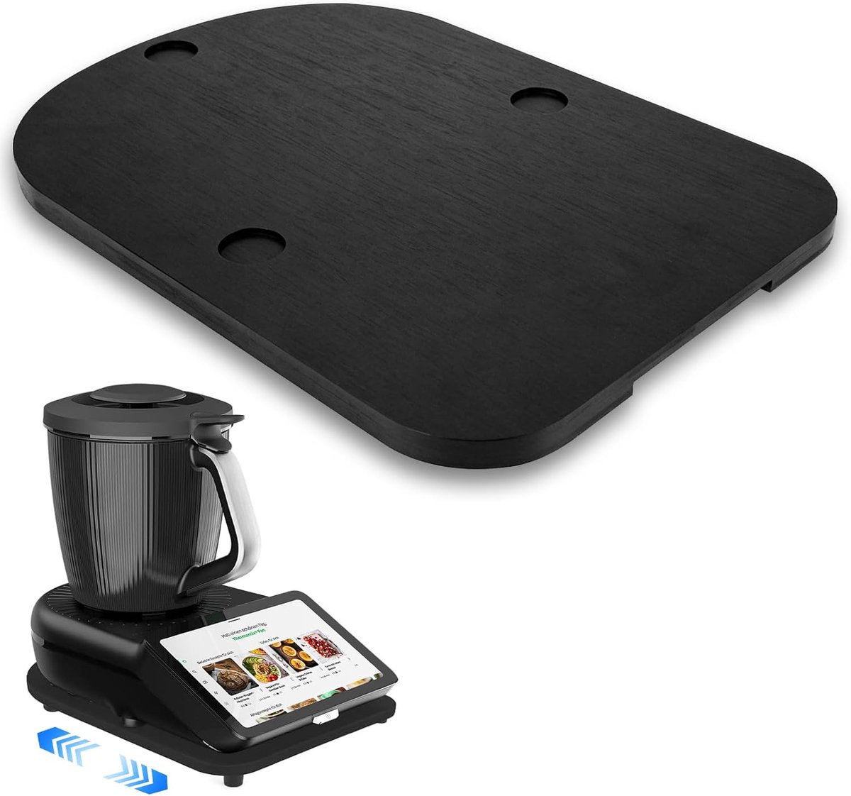 Glijplank voor Thermomix TM7, glijplank TM7 houten rolplank Slider met wielen en rubberen voetjes, moeiteloos - ShopVlot