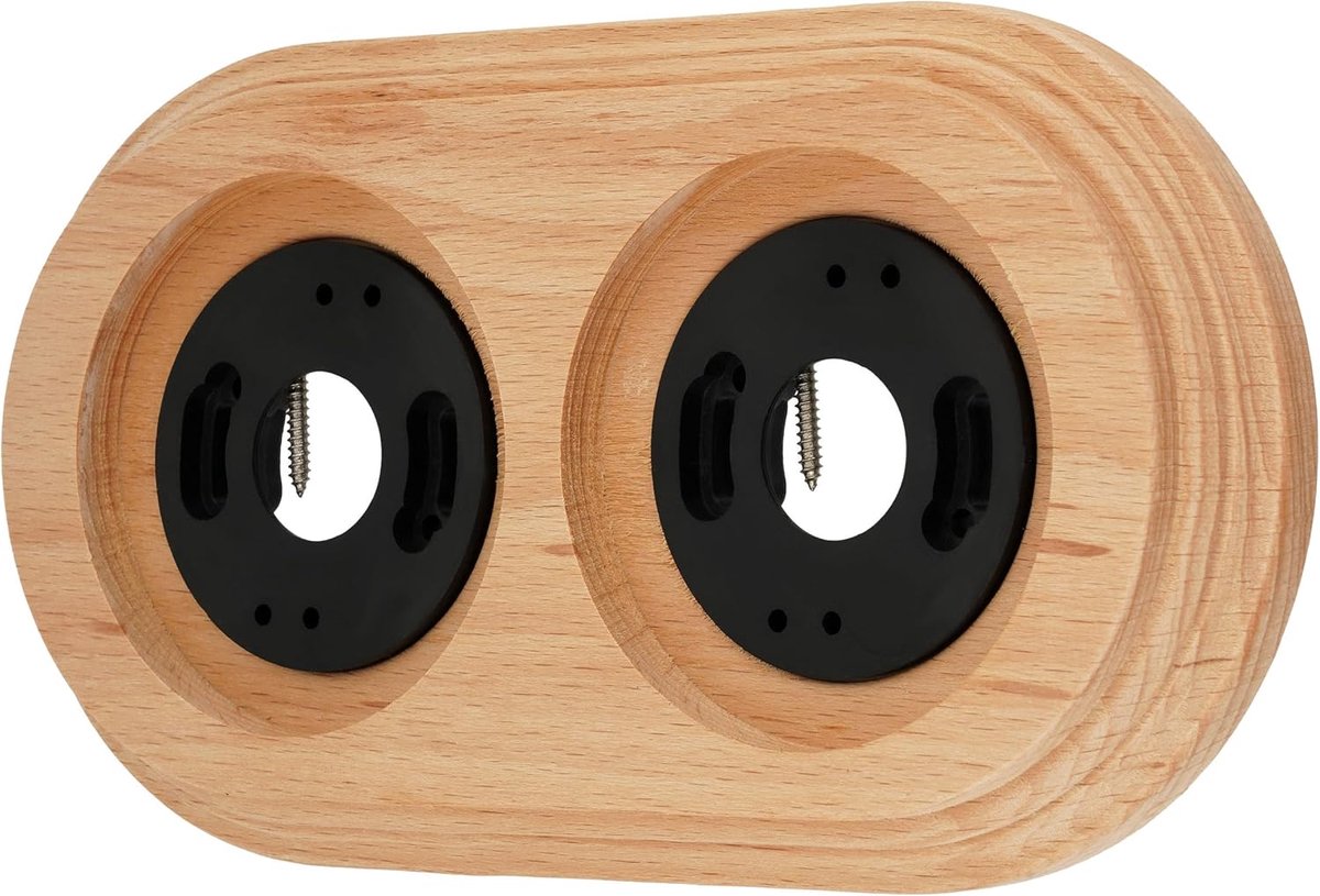 Construction beech wood retro frame 2-gang, series QR1 natural - ShopVlot