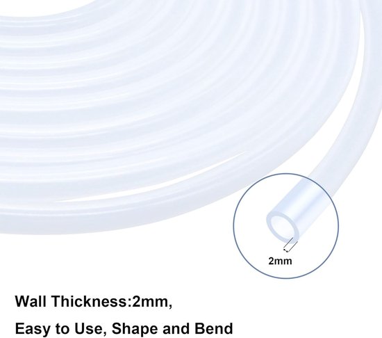 15mm ID x 19mm OD Silicone Tube 2.5m, Clear Flexible Food Safe Hose Air Water Pipe for Pumpkin Transfer, Aquarium - ShopVlot — afbeelding 2