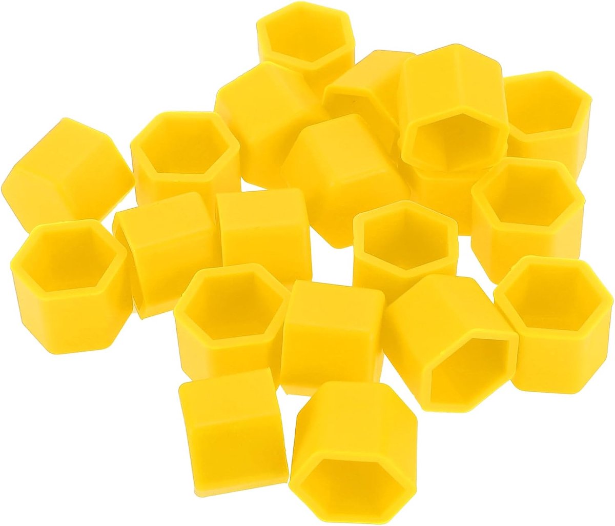 Pack of 20 Wheel Nuts Bolts Rims Tire Nut Screws Dust Cover Nut Protection Silicone Yellow 2.2 x 19 x 20.2 mm - ShopVlot