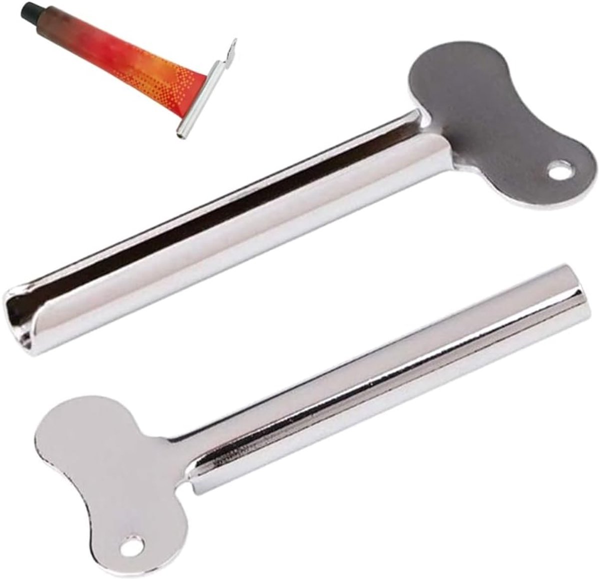 Toothpaste Squeezer Stainless Steel Tube Pinch Tube Dispenser Key Cream Printing Press Color Pinch Money Bathroom - ShopVlot