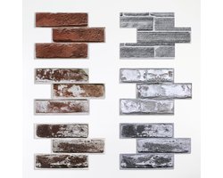 Commomy Pack of 6 3D Wall Panels Self-Adhesive Brick Look Pattern Set of 6 23 x 15 cm - ShopVlot