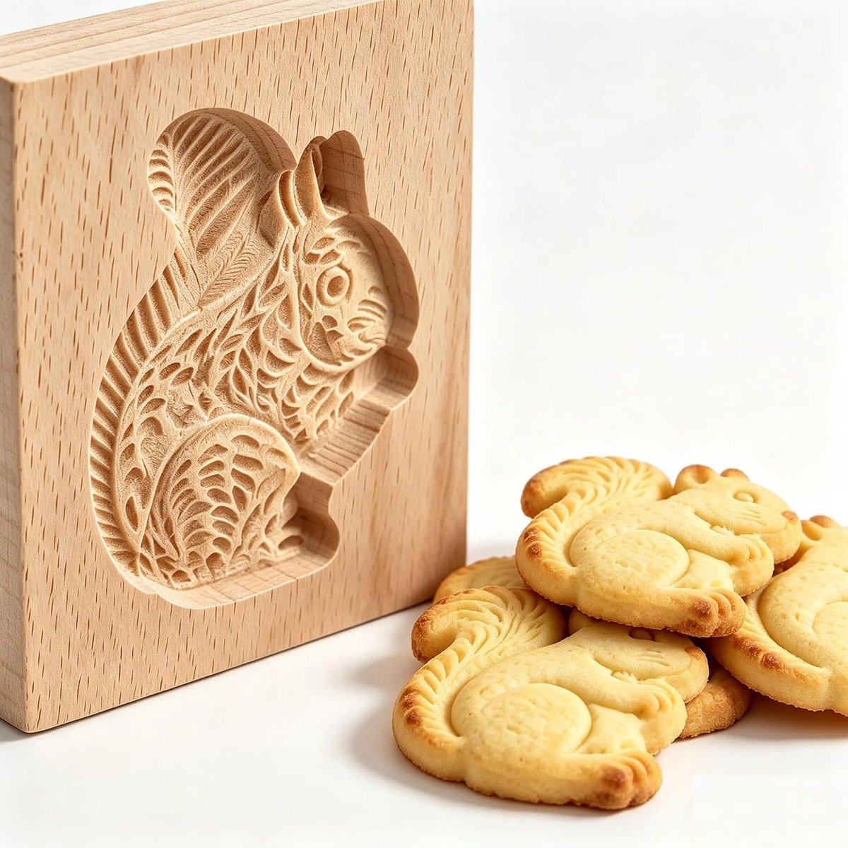 Wooden Cookie Mould, Christmas Cookie Cutters, Cookie Press, Wooden Cookie Moulds, Beech Wood Reusable Cookie Stamps - ShopVlot