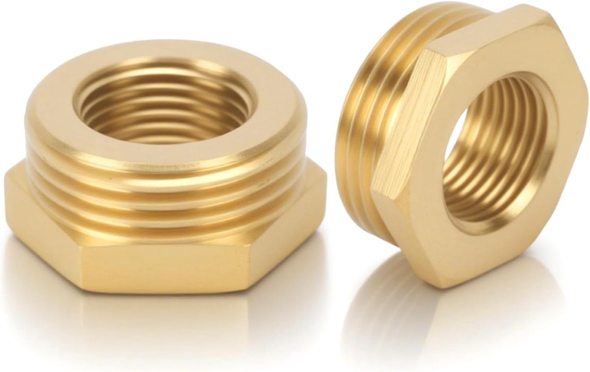 2pcs reduction 1 inch to 1/2 inch AG/IG brass reducer threaded adapter (AG Ø 33mm x IG Ø 20mm) threaded fitting for - ShopVlot