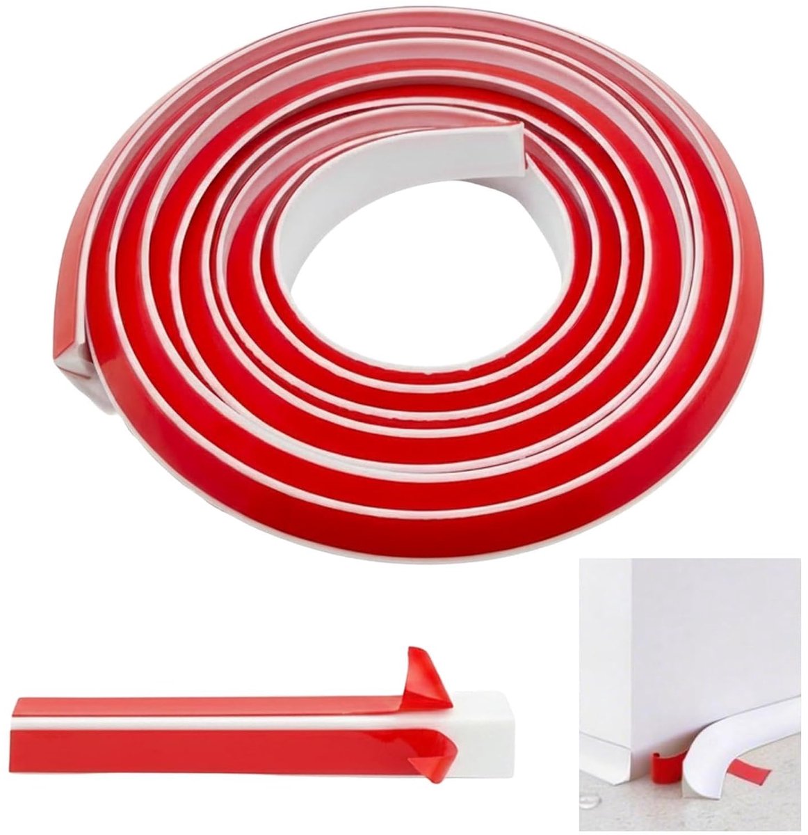 Adhesive Mouldings, 3 m, 15 mm x 15 mm, Flexible Silicone Corner Moulding, End Strip for Bathroom, Kitchen, Living - ShopVlot
