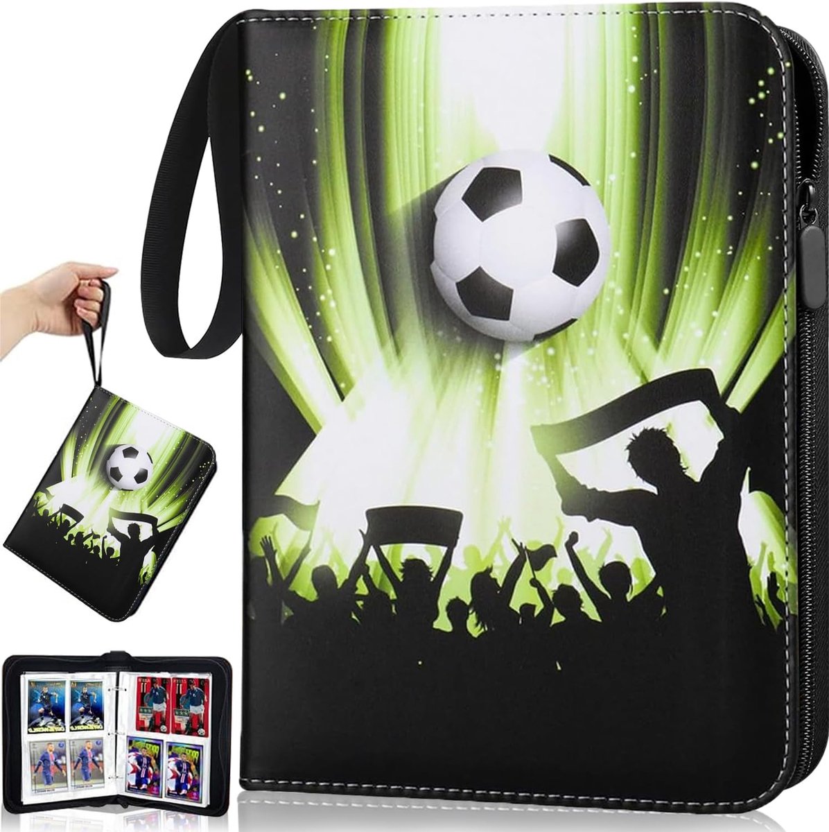 Verzamelkaartenalbum, 400 kaarten, 4 vakken, 50 pagina's, verzamelmap, voetbalkaarten, verzamelalbum, dubbelzijdige - ShopVlot