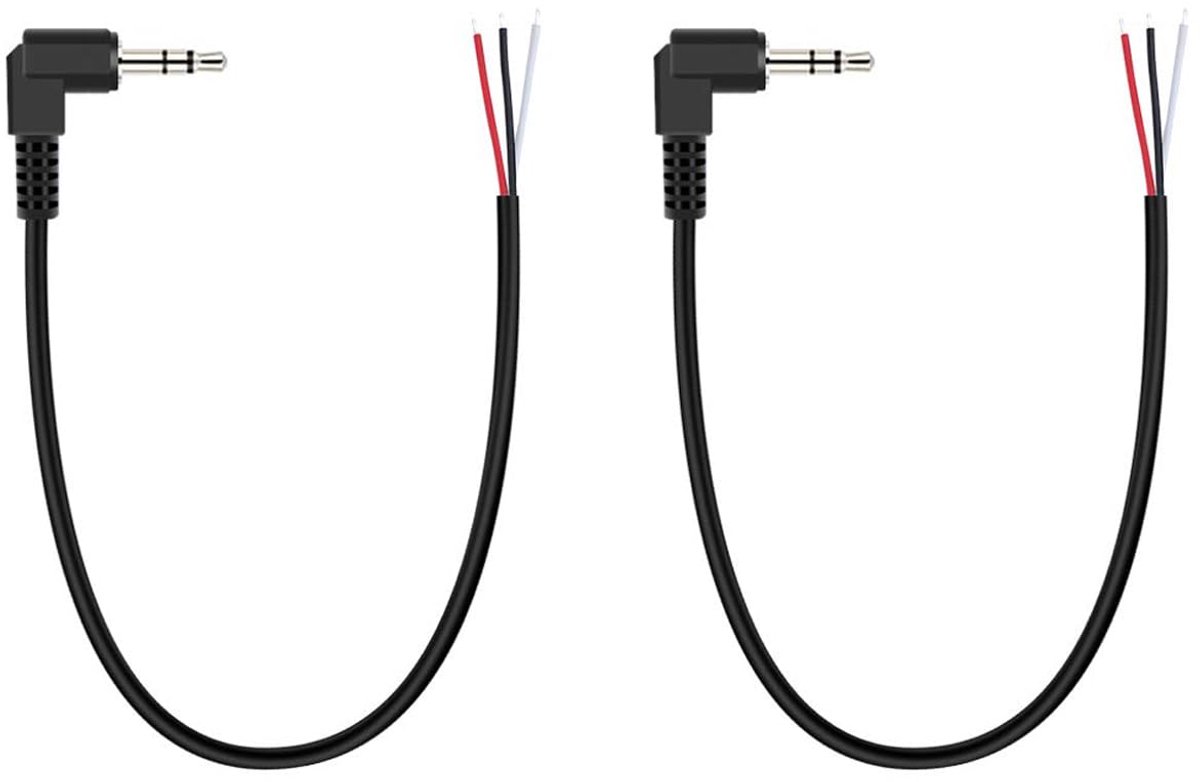 Audio kabel 3,5 mm male plug - 90 graden - 30 cm - Perfect voor audio reparatie - ShopVlot