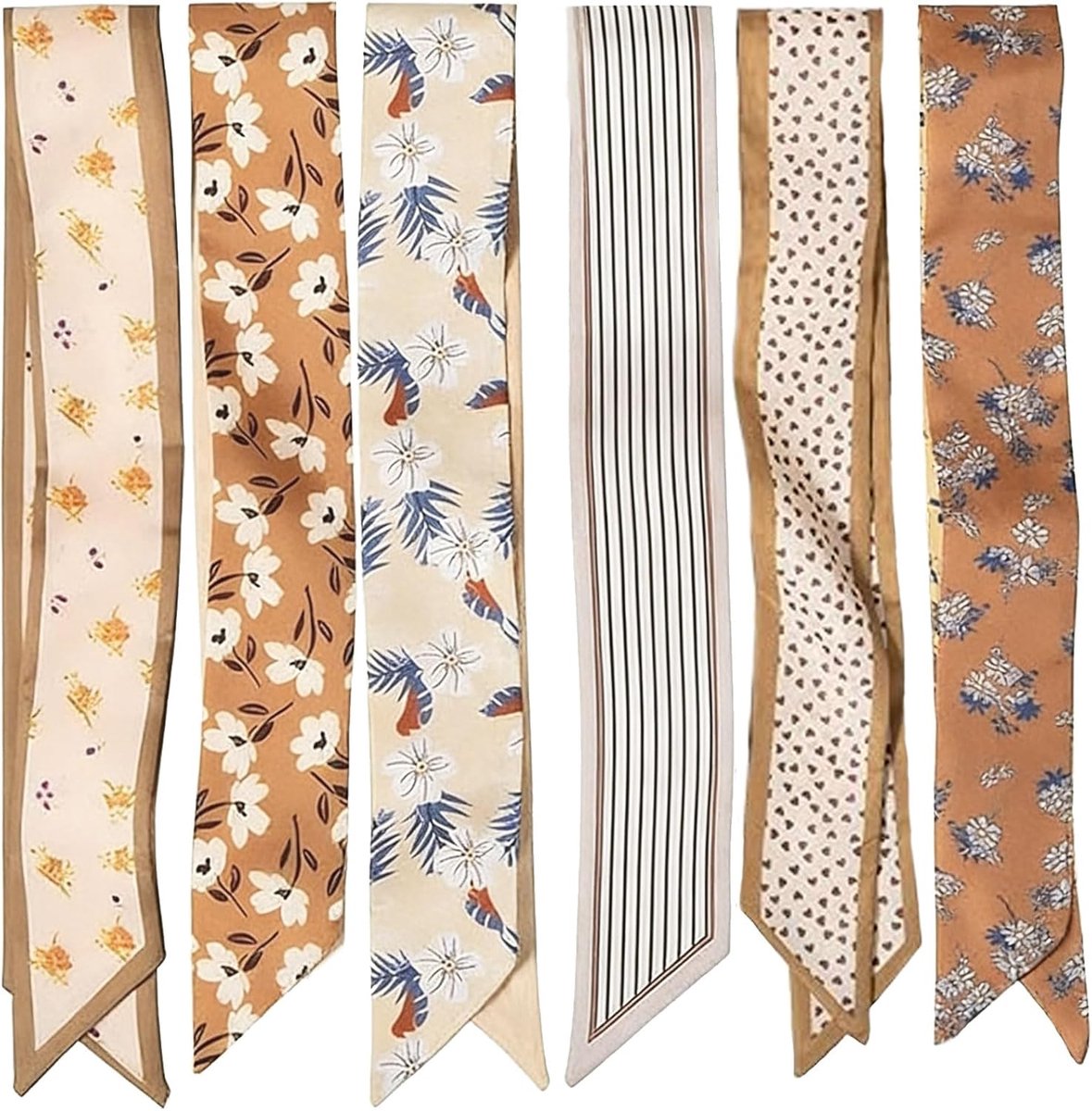 Dames sjaal set 6-delig - veelzijdige boho satijnen sjaals - zachte en duurzame stof - ideaal voor haar en accessoires - ShopVlot
