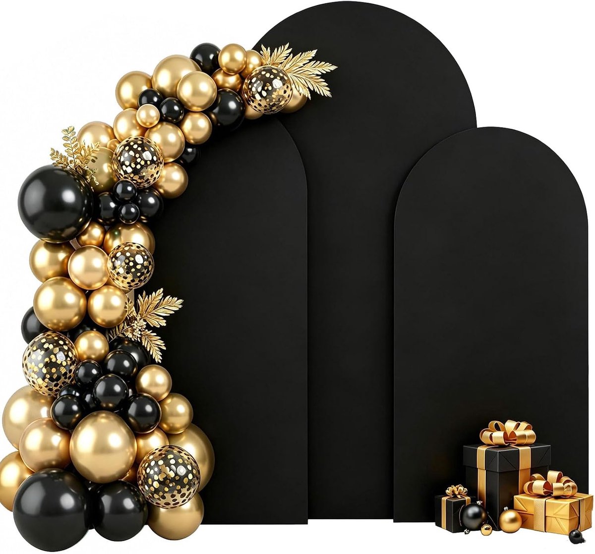 Achtergrond voor boog 80x180 cm - dubbelzijdig zwart - elegante decoratie - perfect voor bruiloften - ShopVlot