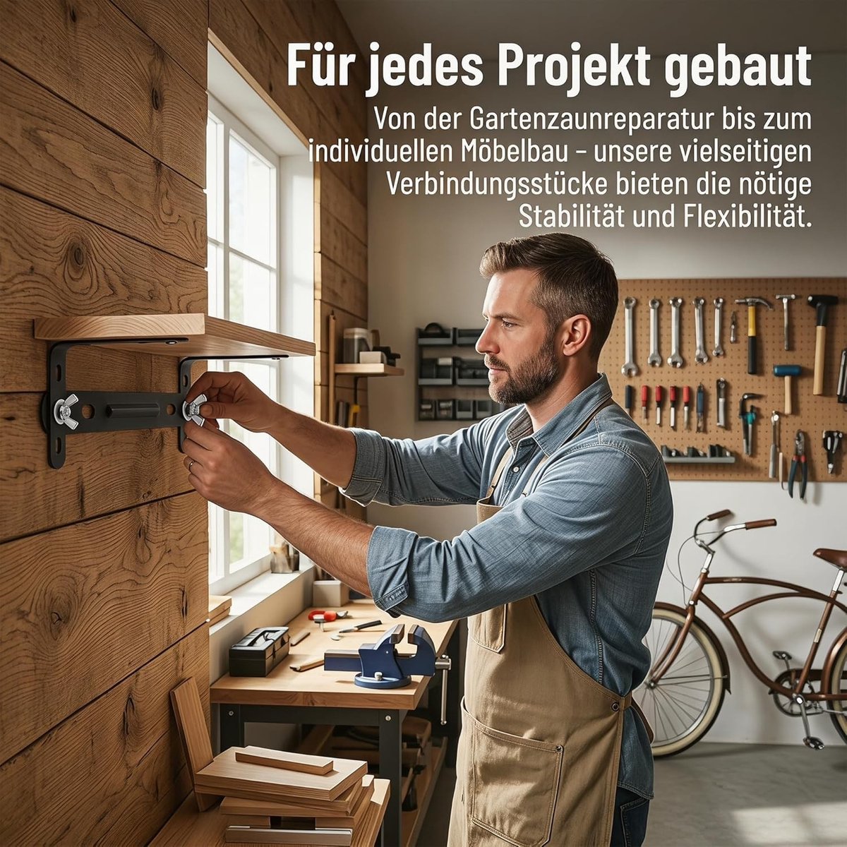 Fietsmandhouder Set - Zwart - 19 x 2 cm - Robuuste Adapter met Montageaccessoires - Voor E-bike, Mountainbike en Stadsfiets