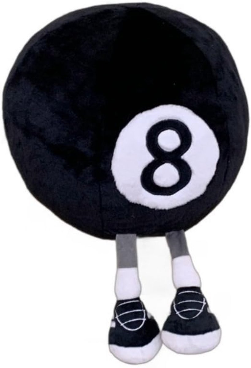 32cm Billiards 8 Ball Plush Toy Pillow 3D Black 8 Billiard Ball Throw Pillow Black Circle Pillow Plush Stuffed - ShopVlot