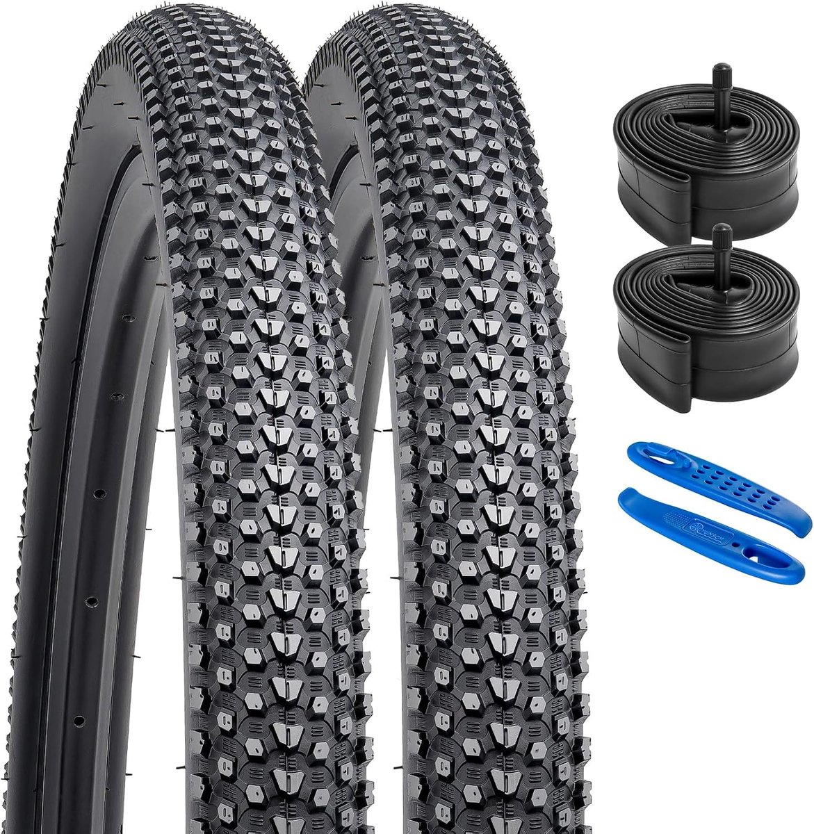 YUNSCM 2-PCS 26" Mountain Bicycle Tires 26x1.95/50-559 and 26-inch Inner Tube Schrader Valve Compatible with Off Road - ShopVlot