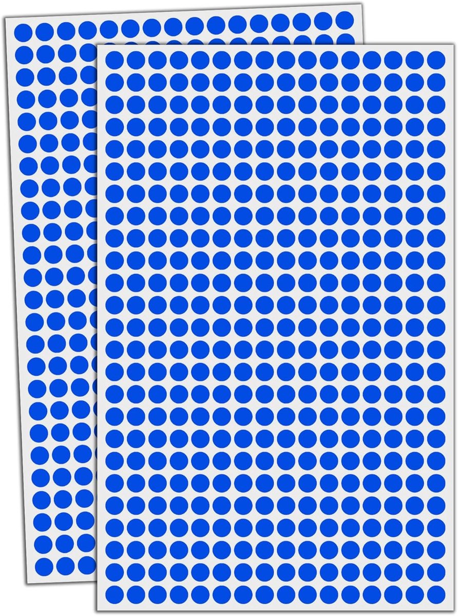 Ronde Stickers 8mm - Blauwe Puntstickers - Zelfklevend - Perfect voor Organisatie - ShopVlot