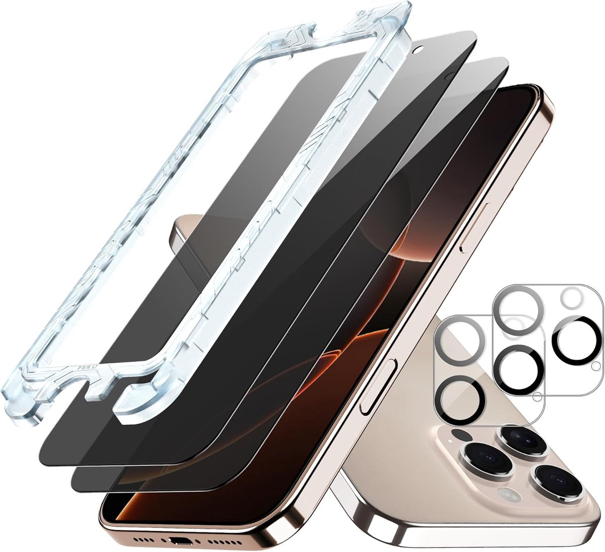 Privacy Screen 16 Pro Max - 2 Stuks Tempered Glass Beschermfolie - Anti-Peeping - Optimale Bescherming - ShopVlot