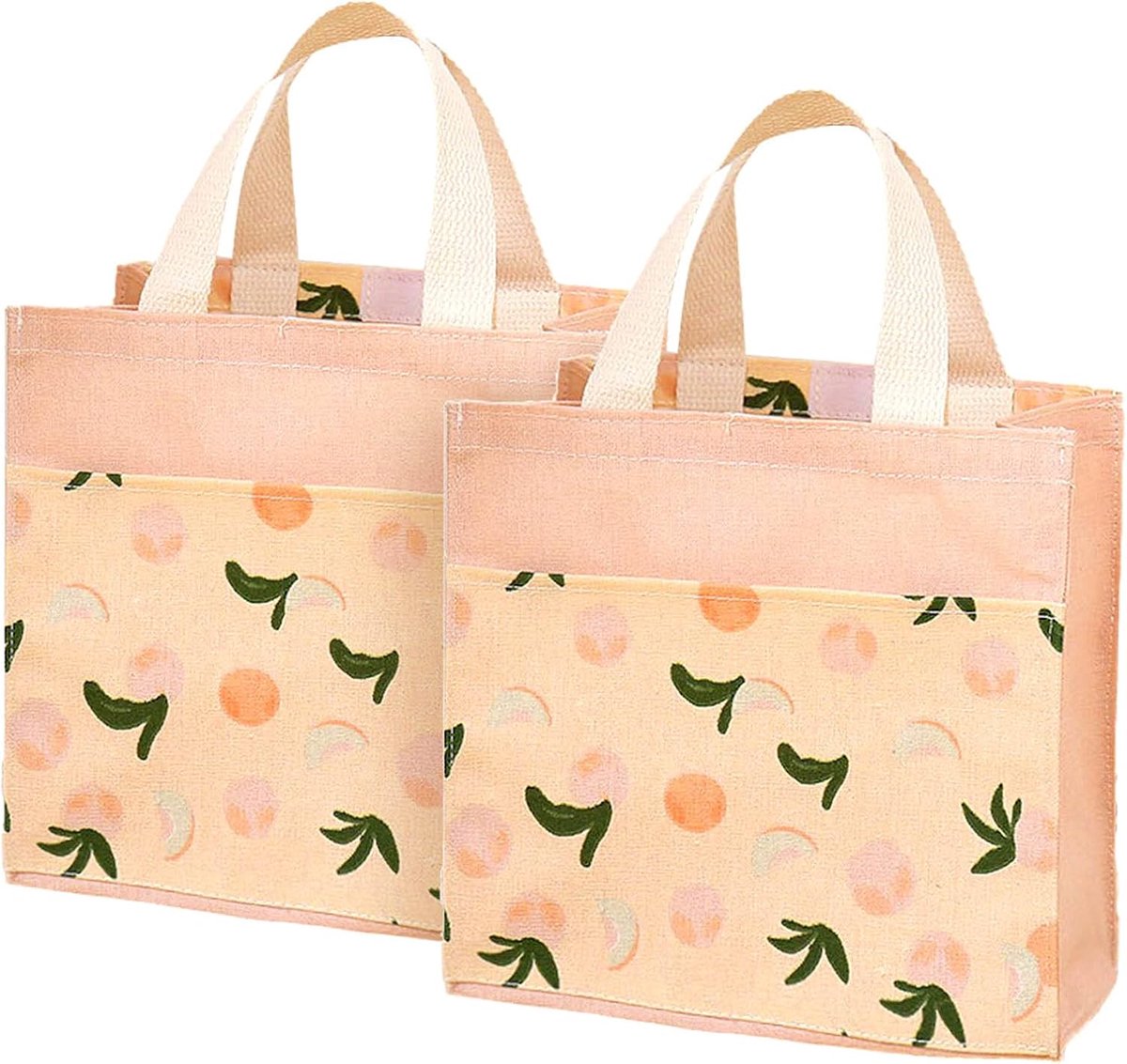 Stofftaschen Klein 22Cm - Faltbare Baumwolltaschen - Rosa Peche - Ideaal voor boodschappen - ShopVlot