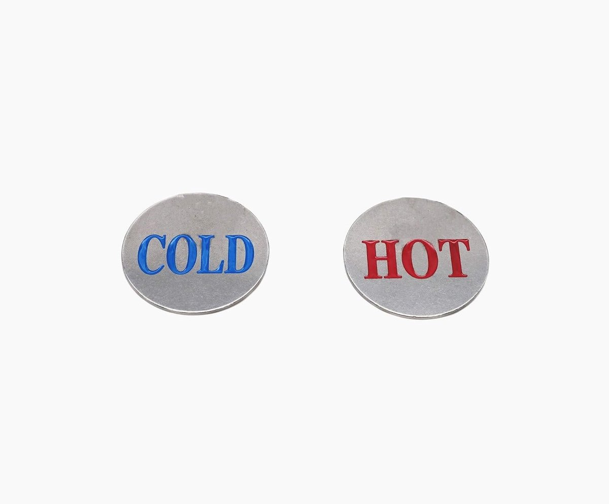 Koude en warme labels - RVS - Zelfklevend - Vermijd brandwonden - m-winkel