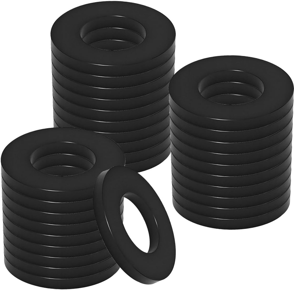 Platte Ringen M12 x 20mm - RVS - Zwart - Voor Schroeven en Bouten - ShopVlot