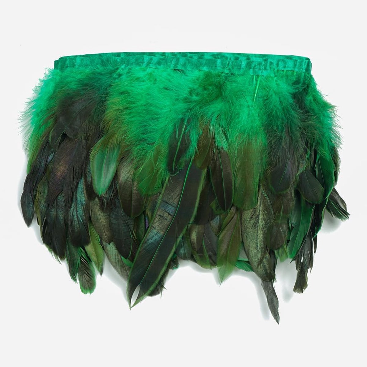 Feather fringe trim 2m - groene veren - 5-6 inch breed - perfect voor kostuumdecoratie - ShopVlot