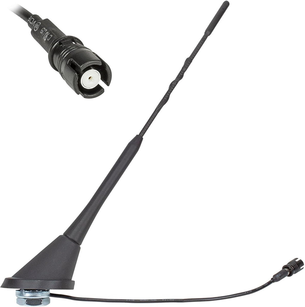 Auto antenne 16V versterker - Raku 2 II - anti-geluid antenne 24 cm - vervangt originele antenne - ShopVlot