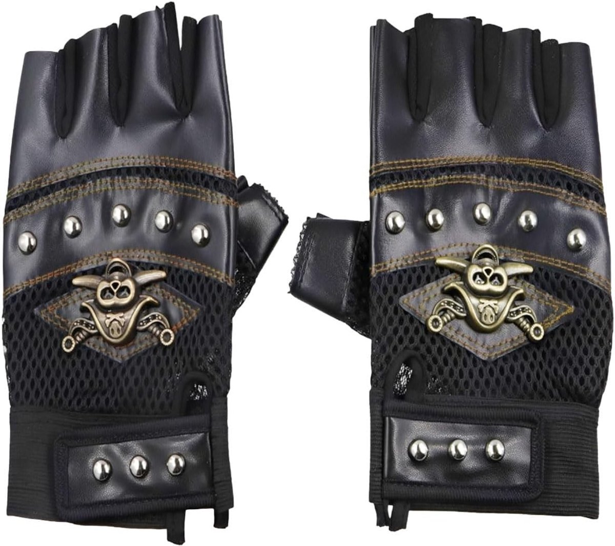 Steampunk Vingerloze Handschoenen voor Mannen en Vrouwen, Unisex Zwart, Perfect voor Kostuums en Cosplay