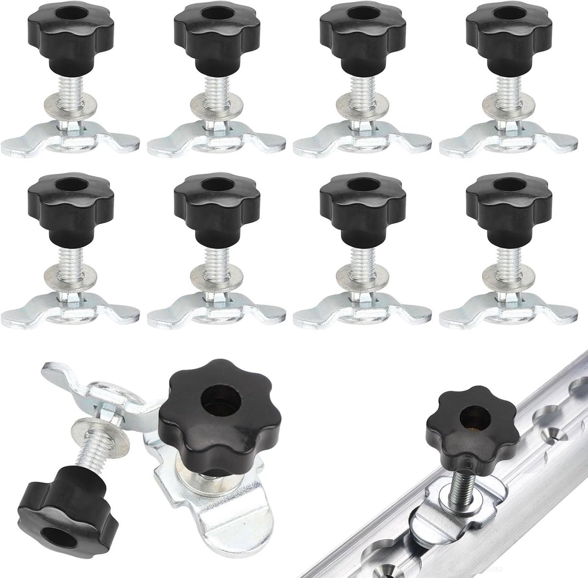 Schroefsets voor lasrail - M8 x 40mm - gegalvaniseerd staal - duurzame bevestiging voor zware objecten - ShopVlot