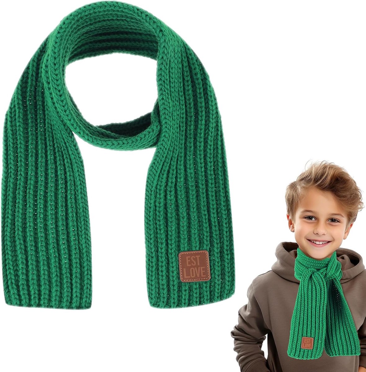 Winter sjaal 110 cm - katoen unisex baby sjaal - zachte gebreide nekwarmer - houdt kinderen warm - ShopVlot