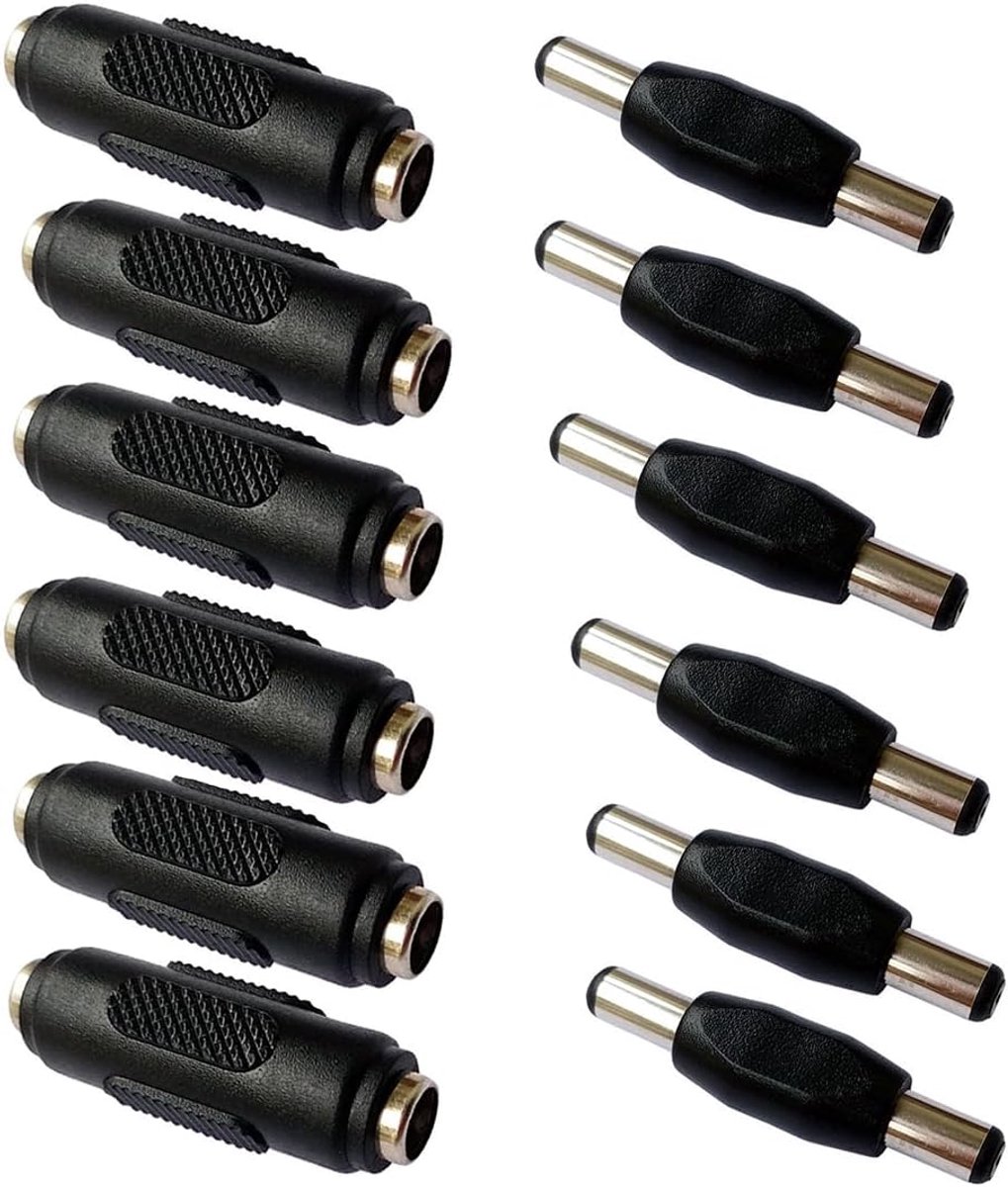 DC stroomkoppeling 5.5 x 2.1mm - Male naar Male - Hollow plug - Verbindt makkelijk zonder knippen - ShopVlot