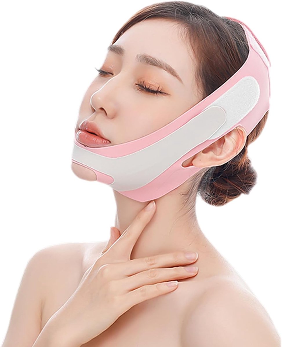 Mandibulaire Correctieband - 68 cm - Roze Nylon en Spandex - Ondersteunt kaakcorrectie - ShopVlot