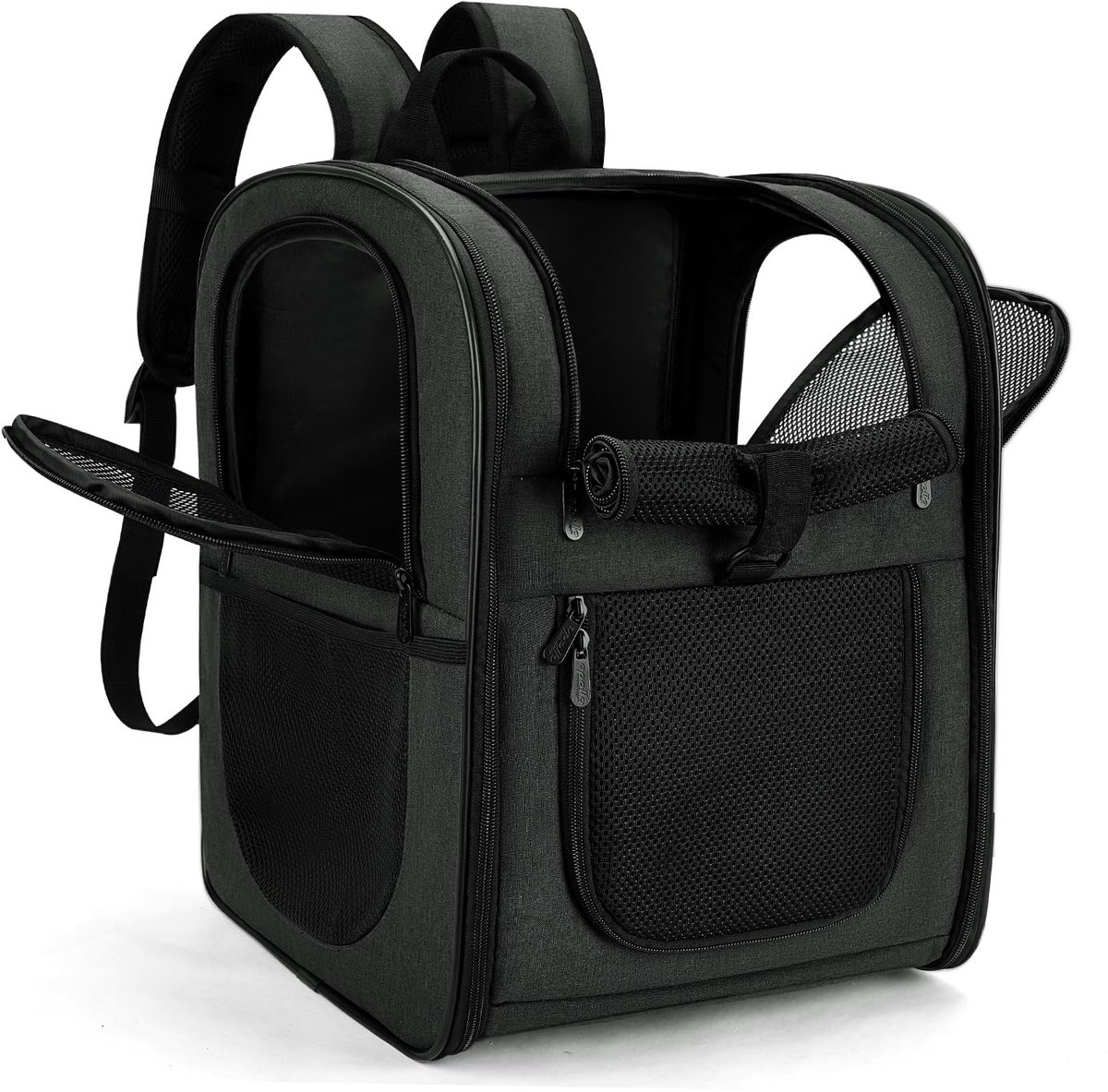 Huisdieren Rugzak Draagtas - Opvouwbare Pet Carrier voor Honden en Katten van 2-12 kg - Zachte Reistas met Comfortabel Design - Draagrugzak voor Kleine Huisdieren tijdens Wandelen, Reizen en Buitenactiviteiten - Grijs