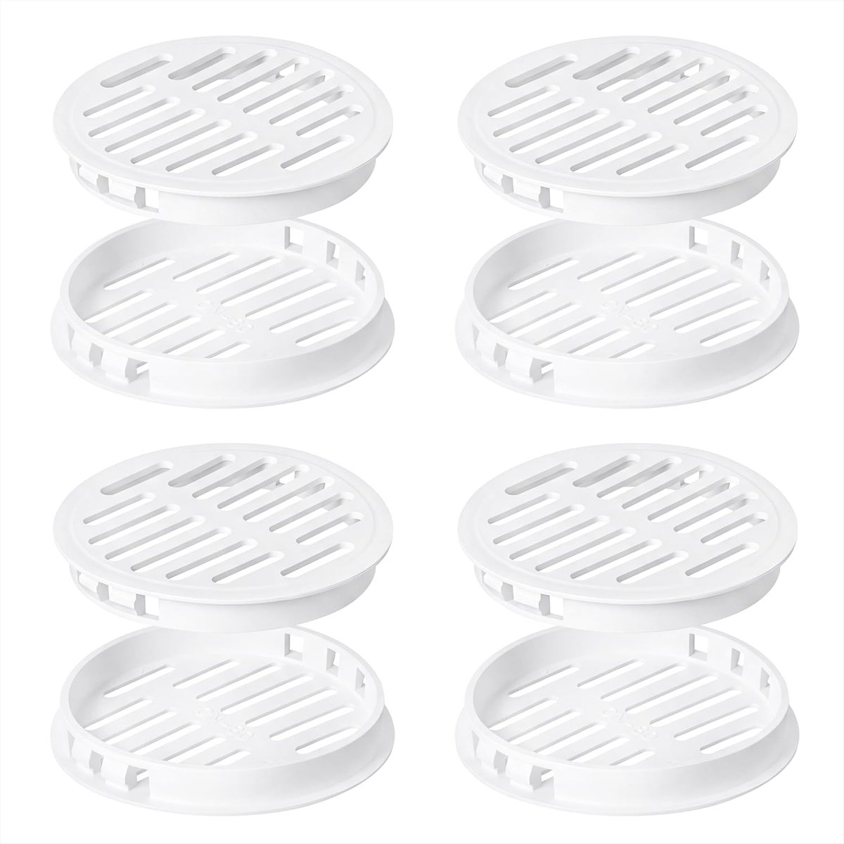 Ventilatierooster 80 mm - Wit plastic - Lichtgewicht en duurzaam - Ideaal voor kleine ruimtes - ShopVlot