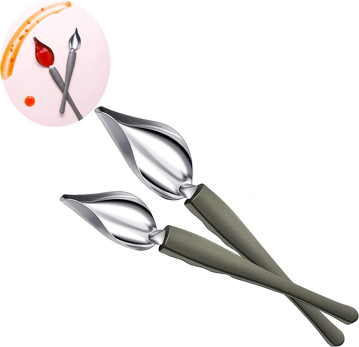 Set van 2 professionele kleine lepels - roestvrij staal - duurzaam - perfect voor desserts - ShopVlot