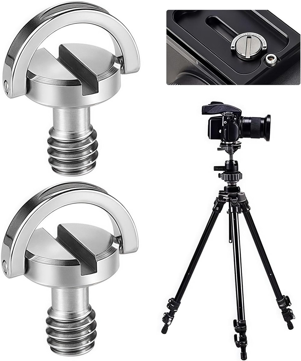 Camera schroeven 1/4 inch - D-ring roestvrij staal - Set van 2 - Geschikt voor statief en quick release - ShopVlot