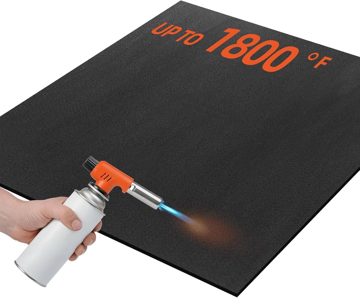 Vuurvaste mat 50 x 50 cm - brandvertragende onderlaag - hittebestendig tot 500 °C - ideaal voor barbecue - ShopVlot