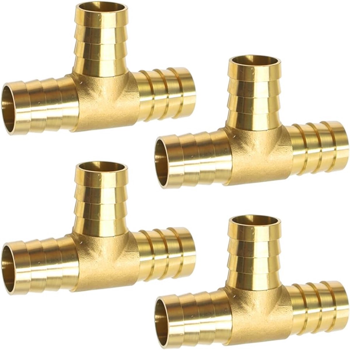 3-weg slangverbinders 19 mm - messing T-adapter - corrosiebestendig - ideaal voor brandstof en water - ShopVlot